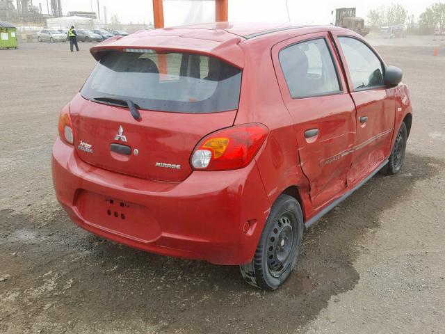 ML32A3HJ4EH015827 - 2014 MITSUBISHI MIRAGE DE RED photo 4