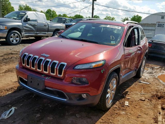 1C4PJMDS3FW604064 - 2015 JEEP CHEROKEE L RED photo 2