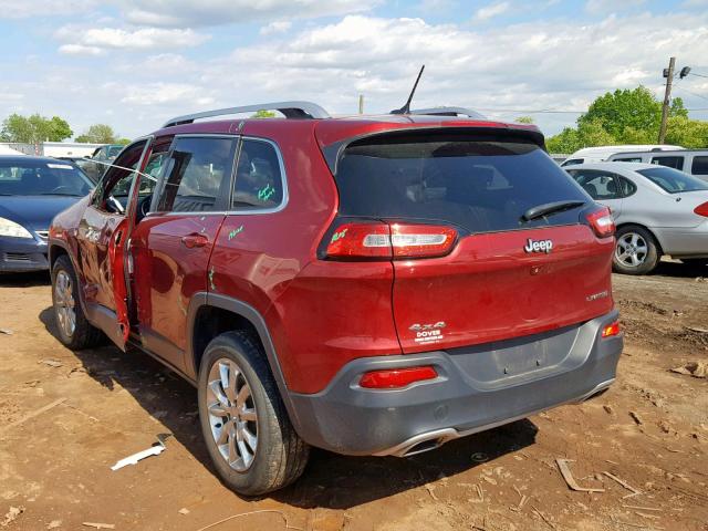 1C4PJMDS3FW604064 - 2015 JEEP CHEROKEE L RED photo 3