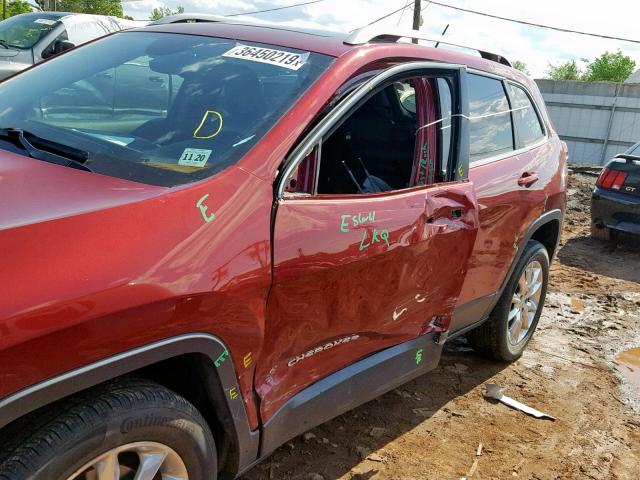 1C4PJMDS3FW604064 - 2015 JEEP CHEROKEE L RED photo 9