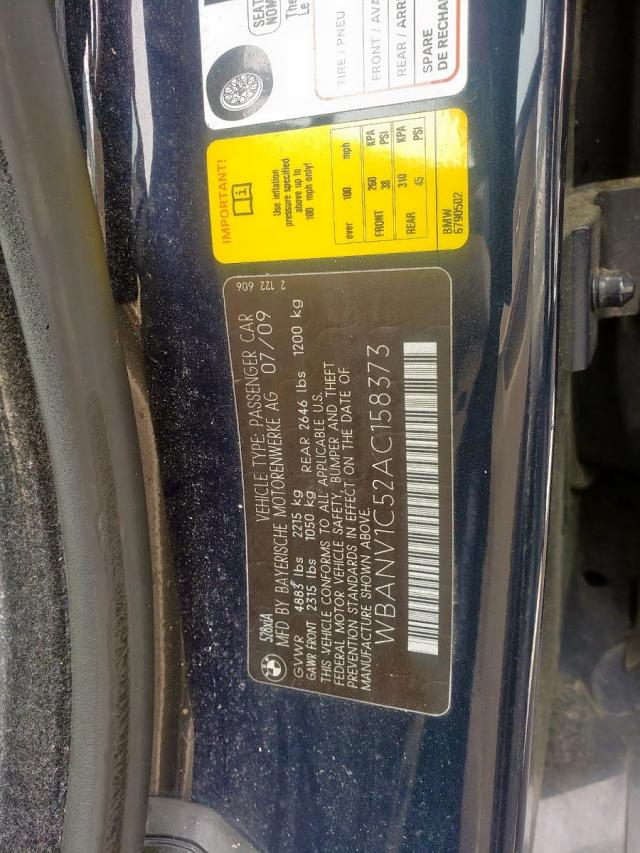 WBANV1C52AC158373 - 2010 BMW 528 XI BLUE photo 10