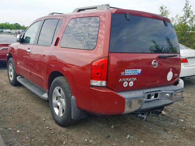 5N1AA08C67N713977 - 2007 NISSAN ARMADA SE RED photo 3