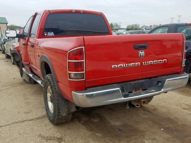 3D7KS28D75G900456 - 2005 DODGE RAM 2500 S წითელი ფოტო 3