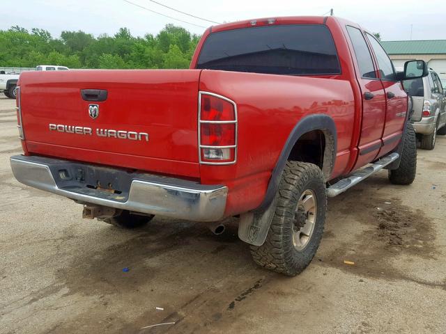 3D7KS28D75G900456 - 2005 DODGE RAM 2500 S წითელი ფოტო 4