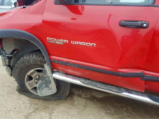 3D7KS28D75G900456 - 2005 DODGE RAM 2500 S წითელი ფოტო 9
