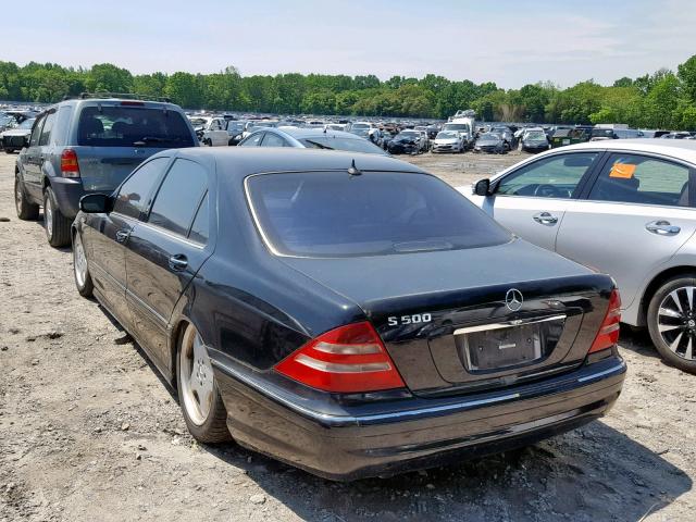 WDBNG75J81A138648 - 2001 MERCEDES-BENZ S 500 BLACK photo 3