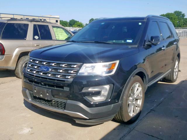 1FM5K7F84HGD40272 - 2017 FORD EXPLORER L BLACK photo 2