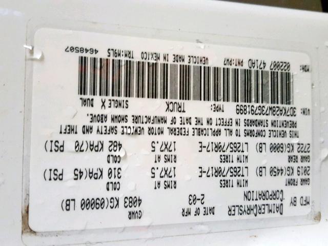 3D7KA28W73G791899 - 2003 DODGE RAM 2500 S Սպիտակ լուսանկար 10