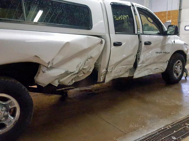 3D7KA28W73G791899 - 2003 DODGE RAM 2500 S Սպիտակ լուսանկար 9