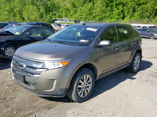 2FMDK4JC6DBA67052 - 2013 FORD EDGE SEL GRAY photo 2