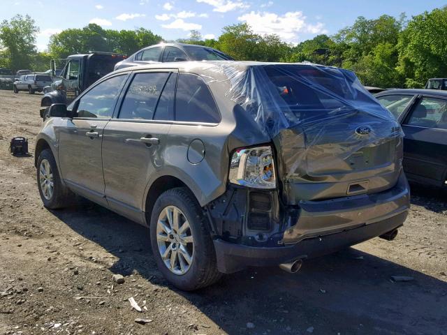 2FMDK4JC6DBA67052 - 2013 FORD EDGE SEL GRAY photo 3