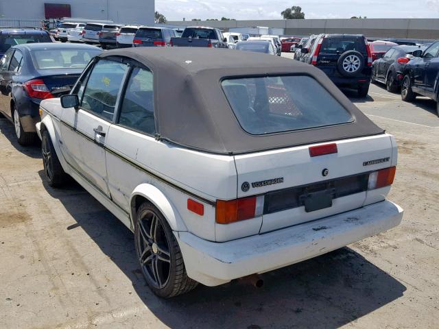 WVWCA0157KK003294 - 1989 VOLKSWAGEN CABRIOLET WHITE photo 3