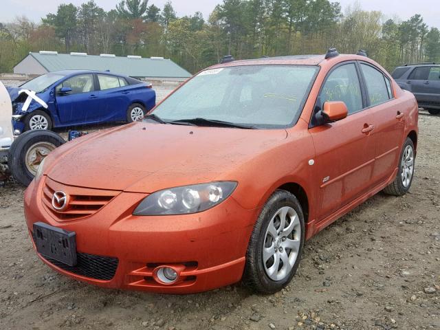 JM1BK323X41199151 - 2004 MAZDA 3 S ORANGE photo 2