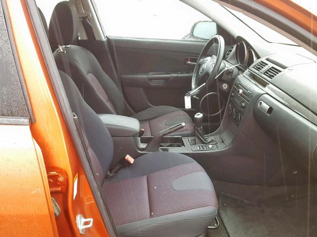 JM1BK323X41199151 - 2004 MAZDA 3 S ORANGE photo 5