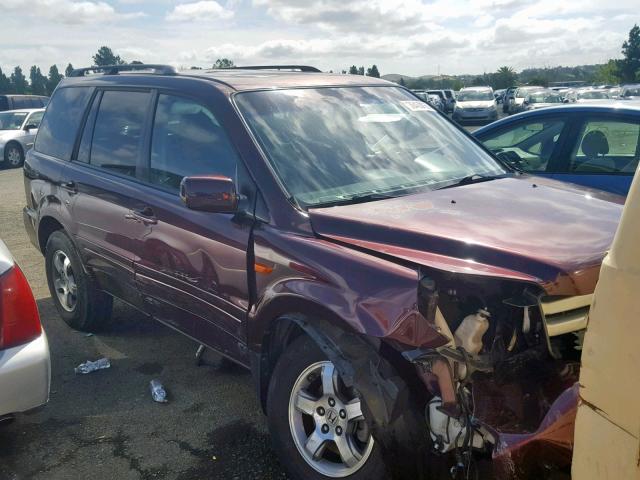 5FNYF28348B015092 - 2008 HONDA PILOT SE BURGUNDY photo 1