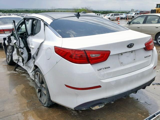 5XXGR4A67EG327645 - 2014 KIA OPTIMA SX WHITE photo 3