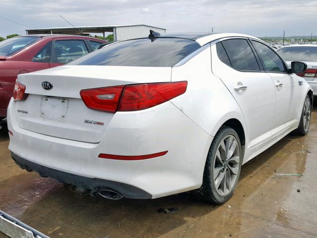 5XXGR4A67EG327645 - 2014 KIA OPTIMA SX WHITE photo 4