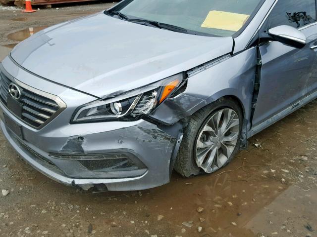 5NPE34AB1FH140753 - 2015 HYUNDAI SONATA SPO GRAY photo 9