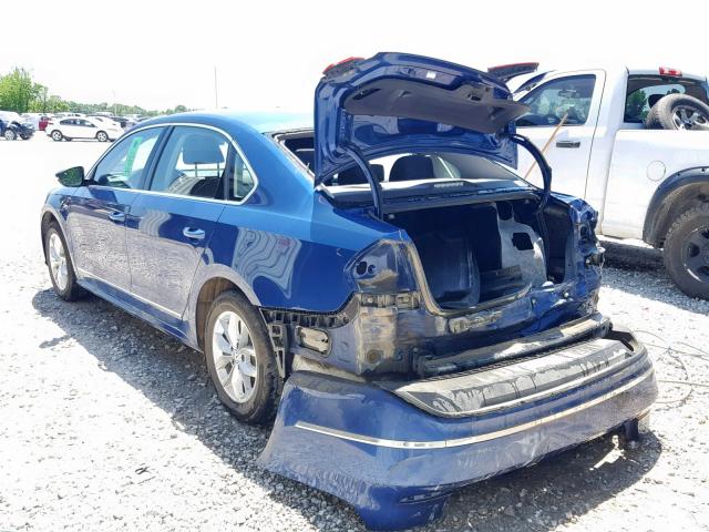 1VWAT7A30GC067815 - 2016 VOLKSWAGEN PASSAT BLUE photo 3