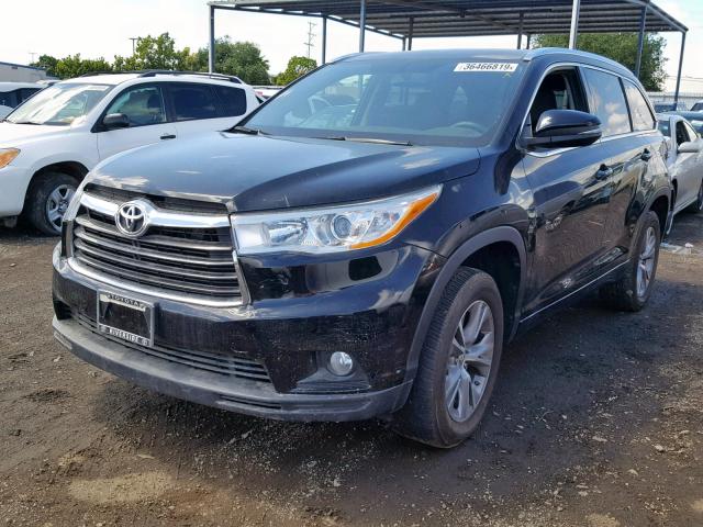 5TDKKRFH5FS097321 - 2015 TOYOTA HIGHLANDER BLACK photo 2