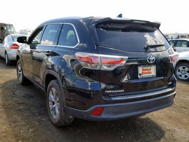 5TDKKRFH5FS097321 - 2015 TOYOTA HIGHLANDER BLACK photo 3