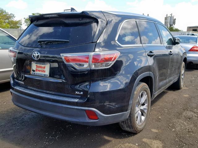 5TDKKRFH5FS097321 - 2015 TOYOTA HIGHLANDER BLACK photo 4