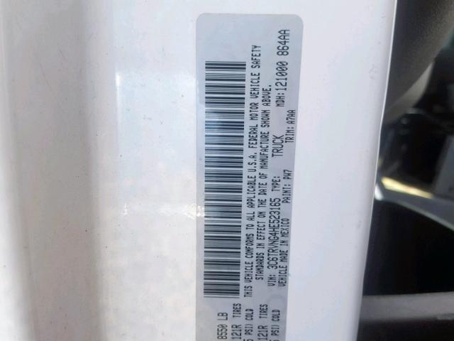 3C6TRVNG4HE523165 - 2017 RAM PROMASTER WHITE photo 10