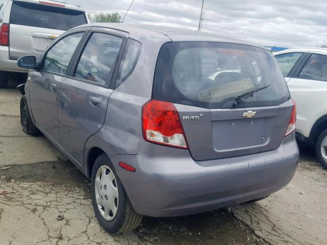 KL1TD66697B743231 - 2007 CHEVROLET AVEO BASE Сұр фото 3
