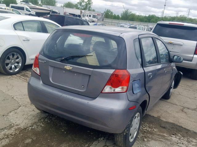 KL1TD66697B743231 - 2007 CHEVROLET AVEO BASE Сұр фото 4