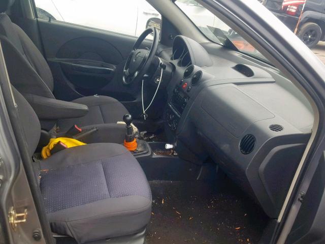 KL1TD66697B743231 - 2007 CHEVROLET AVEO BASE Сұр фото 5