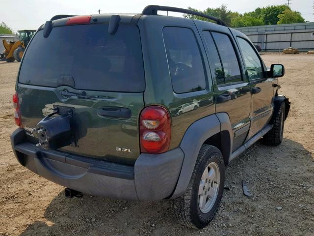 1J4GL48K77W545181 - 2007 JEEP LIBERTY SP GREEN photo 4