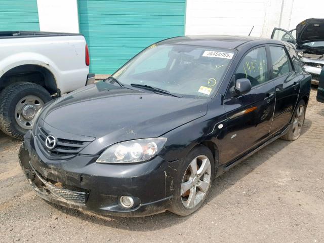 JM1BK343151253029 - 2005 MAZDA 3 HATCHBAC BLACK photo 2