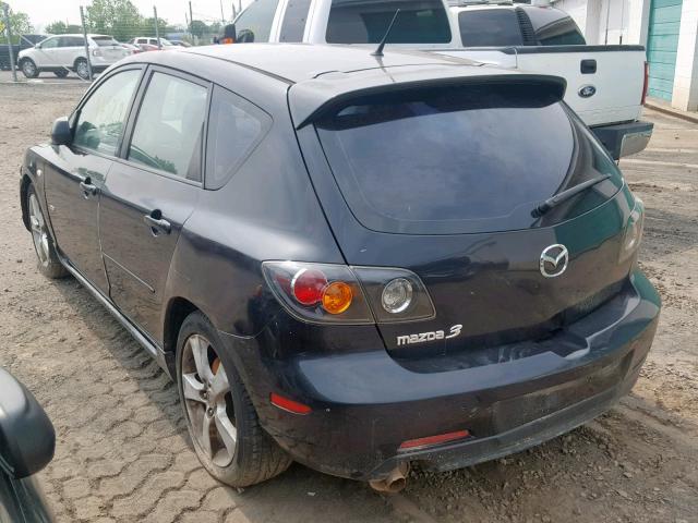 JM1BK343151253029 - 2005 MAZDA 3 HATCHBAC BLACK photo 3