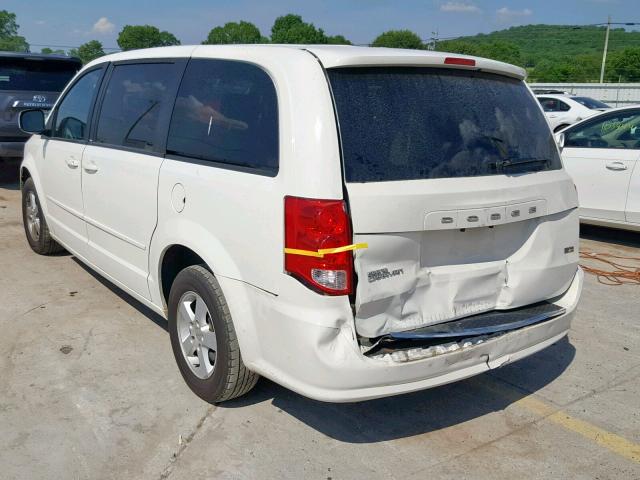 2C4RDGCG8DR522190 - 2013 DODGE GRAND CARA WHITE photo 3