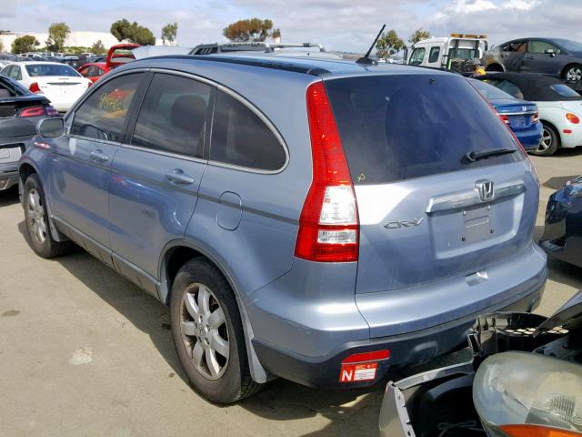 5J6RE38729L027606 - 2009 HONDA CR-V EXL BLUE photo 3