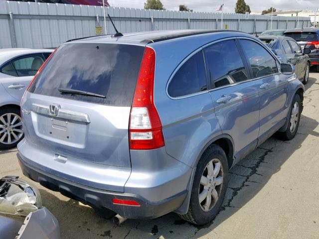 5J6RE38729L027606 - 2009 HONDA CR-V EXL BLUE photo 4