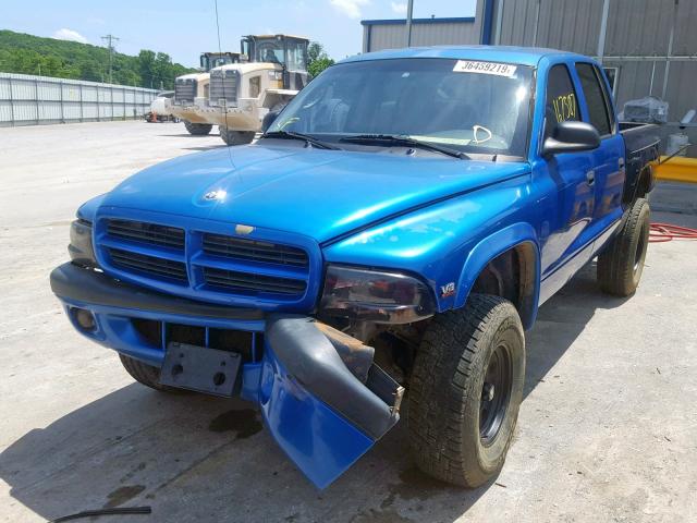 1B7GG2AN31S139304 - 2001 DODGE DAKOTA QUA BLUE photo 2