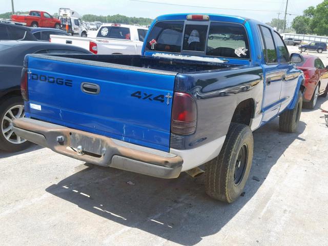 1B7GG2AN31S139304 - 2001 DODGE DAKOTA QUA BLUE photo 4