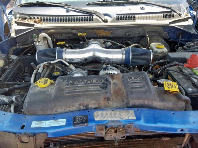 1B7GG2AN31S139304 - 2001 DODGE DAKOTA QUA BLUE photo 7