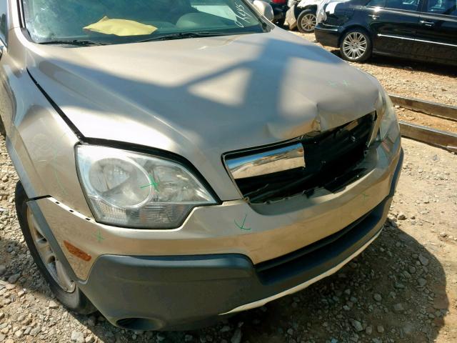 3GSCL33P08S581068 - 2008 SATURN VUE XE GOLD photo 9