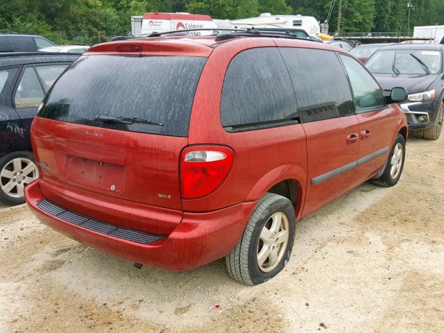 1D4GP45R25B432418 - 2005 DODGE CARAVAN SX RED photo 4