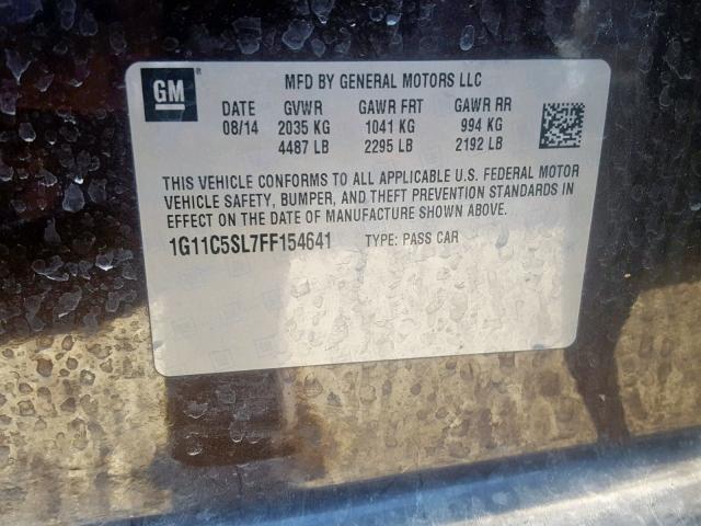 1G11C5SL7FF154641 - 2015 CHEVROLET MALIBU 1LT 勃艮第红 照片 10