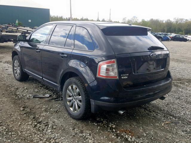 2FMDK48C27BA62408 - 2007 FORD EDGE SEL BLACK photo 3