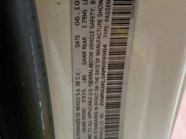 3VWRG3AL0AM009984 - 2010 VOLKSWAGEN NEW BEETLE Ağ foto 10