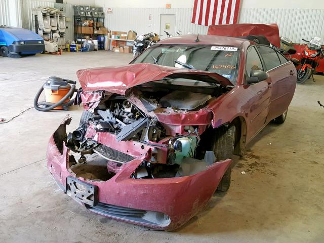 1G2ZF57B884164406 - 2008 PONTIAC G6 VALUE L MAROON photo 2