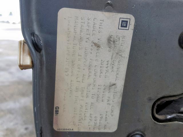 1G2WH54T3PF312345 - 1993 PONTIAC GRAND PRIX 灰色 照片 10