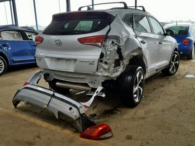 KM8J3CA25HU513533 - 2017 HYUNDAI TUCSON LIM SILVER photo 4