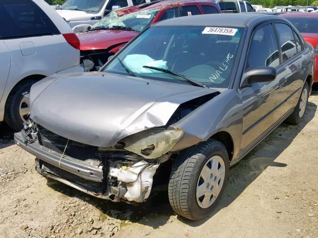 1HGES16355L018654 - 2005 HONDA CIVIC DX V GRAY photo 2