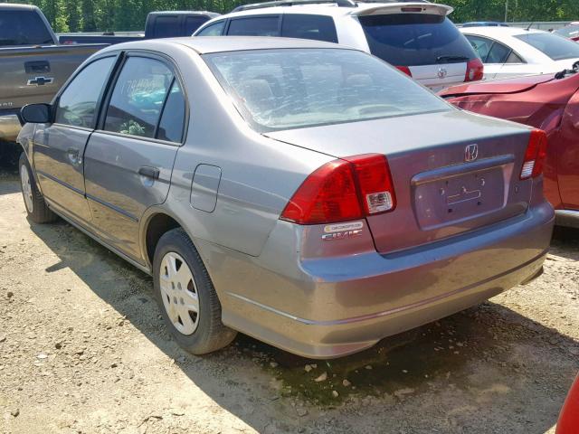 1HGES16355L018654 - 2005 HONDA CIVIC DX V GRAY photo 3