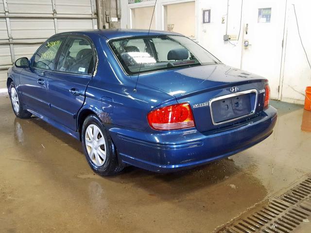 KMHWF25H23A860575 - 2003 HYUNDAI SONATA GL BLUE photo 3